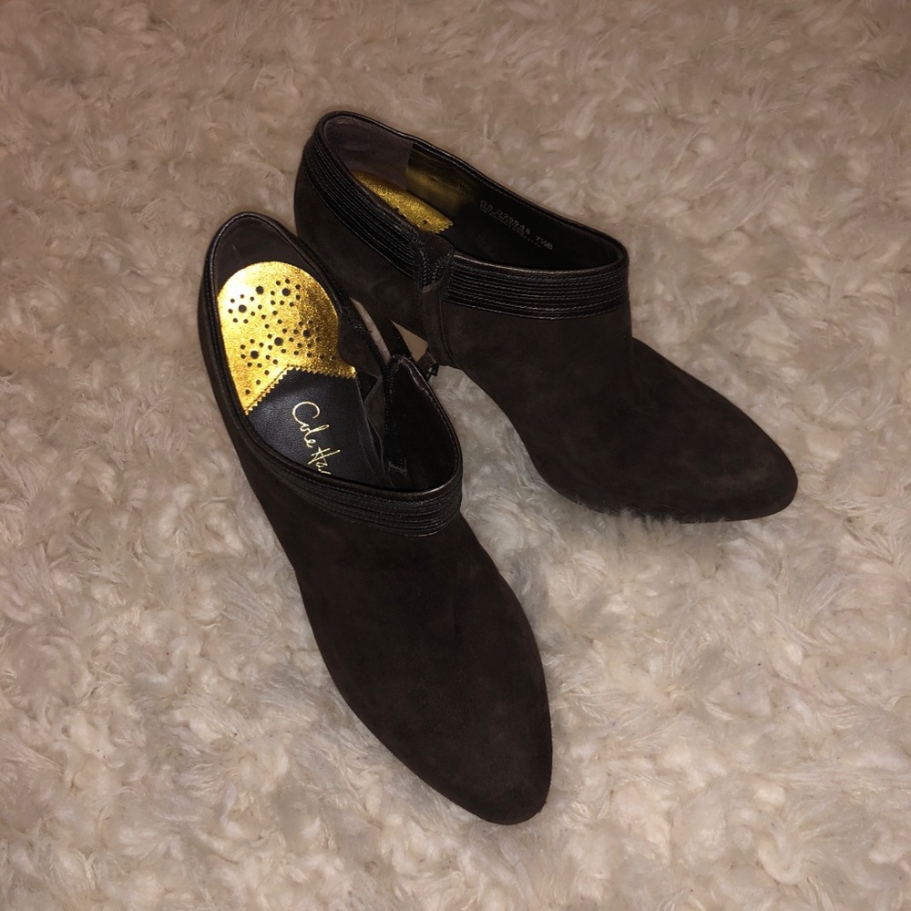 Brown, heeled, ankle boots